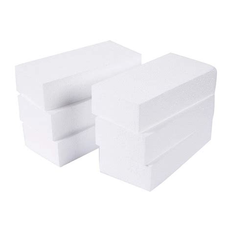 Craft Foam Block - 6-Pack Rectangle Polystyrene Foam Brick - Styrofoam ...