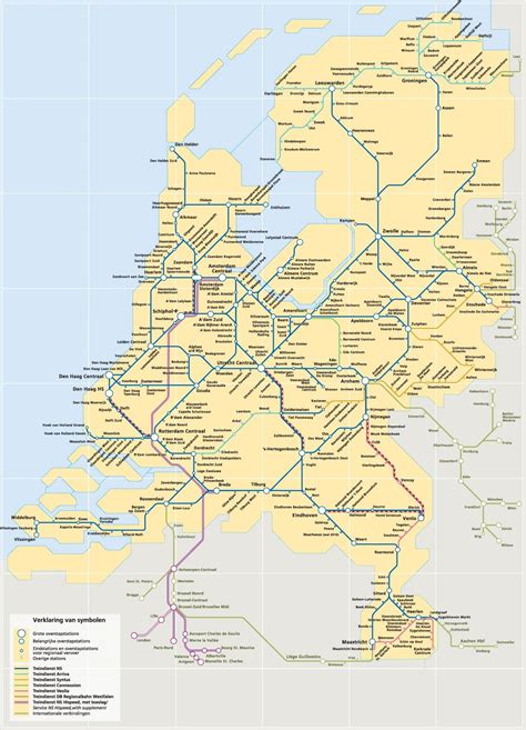 Kaart Ns Treinen Nederland - Vogels