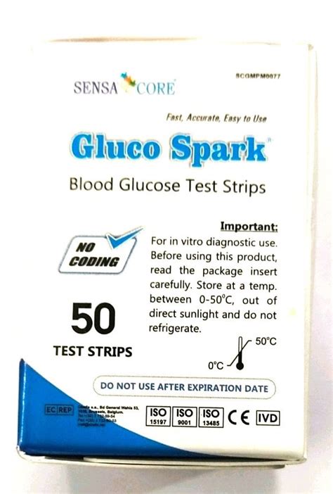 Plastic Sugar Test Strips Sensa Core Gluco Spark-50, For Hospital at Rs ...