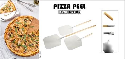 66cm Wooden Handle Pizza Peel Metal Pizza Shovel 12 Inch Aluminum Pizza ...