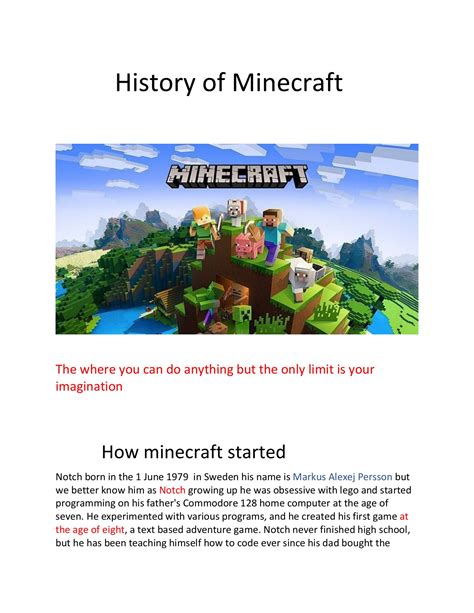 History of Minecraft - ปัณณธร วิวัฒน์มานิตสกุล - Page 1 - 9 | Flip PDF ...