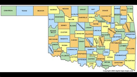 Oklahoma Map Of Counties - Zone Map