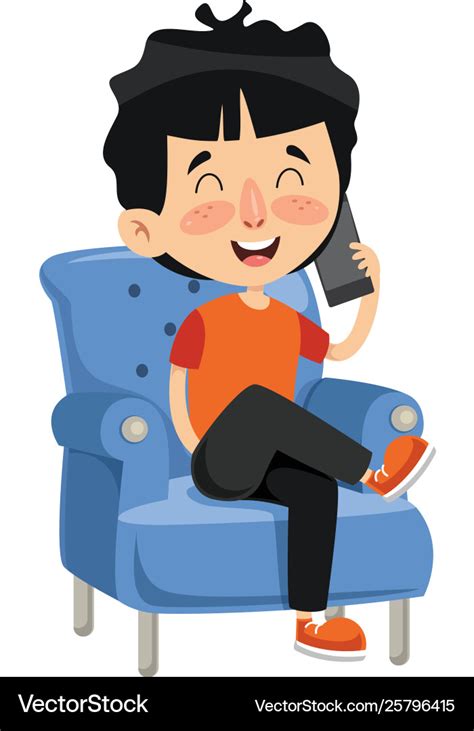 Kid talking on phone Royalty Free Vector Image