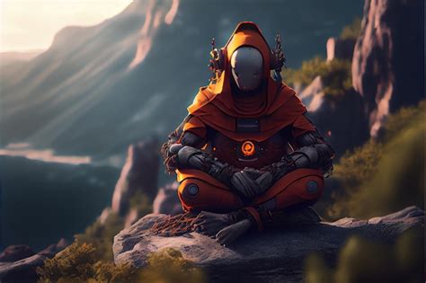 Premium Photo | Generative ai illustration of an advanced monk robot ...