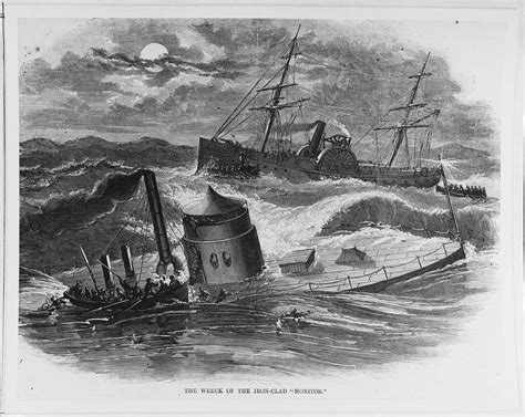 An 1863 depiction of the wreck of the USS Monitor as - PICRYL - Public ...