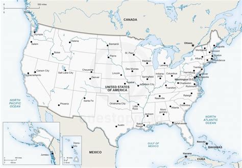 United States Map With Major Cities Printable