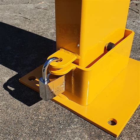 Collapsable Bollards : Value Defender Collapsible Bollard - Padlocked