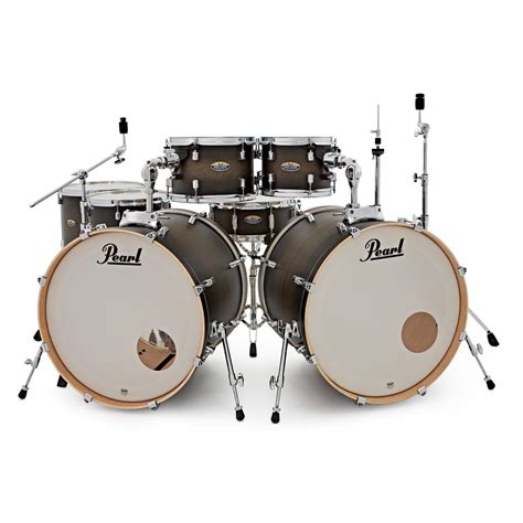 Pearl Decade Maple 7pc Double Kick Drum Kit, Satin Black Burst at ...