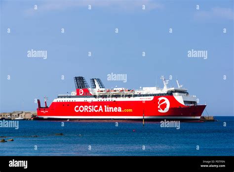 Corsica Linea ferry "Monte d'Oro", L'Île-Rousse, Corsica, France Stock ...