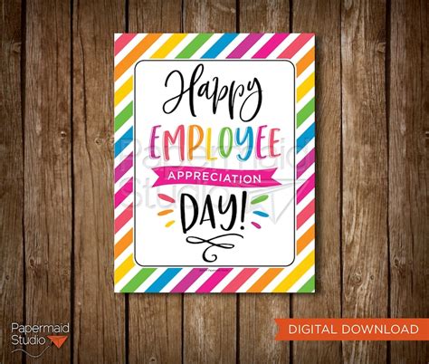 Employee Appreciation Day Sign Printable Teacher PTA Poster | Etsy