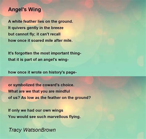 Angel's Wing by Tracy WatsonBrown - Angel's Wing Poem