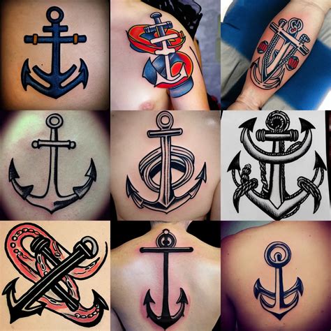 anchor tattoo, sailor jerry tattoo flash | Stable Diffusion