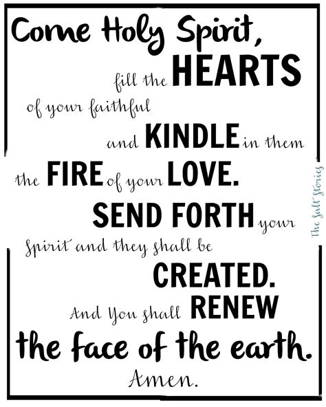 Prayer To The Holy Spirit Printable