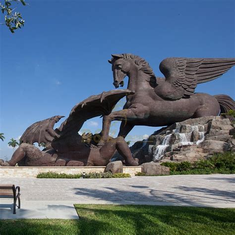 Gulfstream park pegasus and dragon statue Florida Wholesaler bronze ...