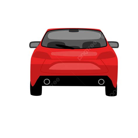 Back Of Car Vector, Car Back Vector, Red Car, Vector Transportation PNG ...