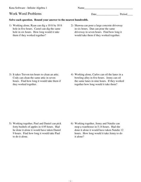 Quadratic Word Problems Worksheet Kuta Software - Aurelio Broderick's ...