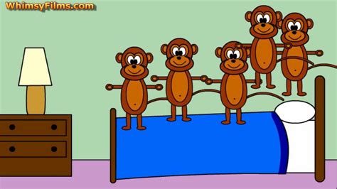 Five Little Monkeys Jumping on the Bed Nursery Rhyme Song - YouTube