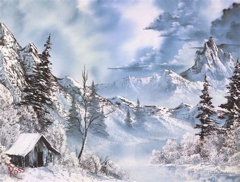 Bob Ross' painting "Shades of Grey" - Fifty times more awesome! Winter ...