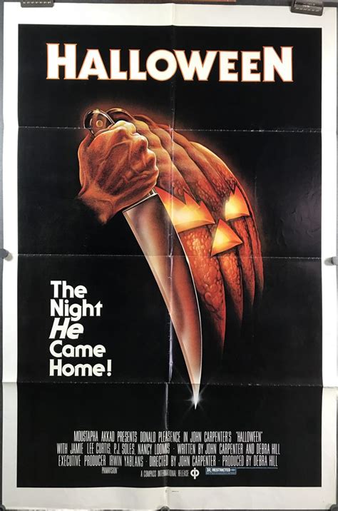 HALLOWEEN, Original Blue Ratings Box Horror Movie Poster starring Jamie ...