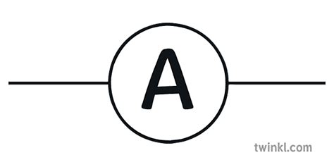 ammeter simbool stroombane elektrisiteit wetenskap ks4 Illustration ...