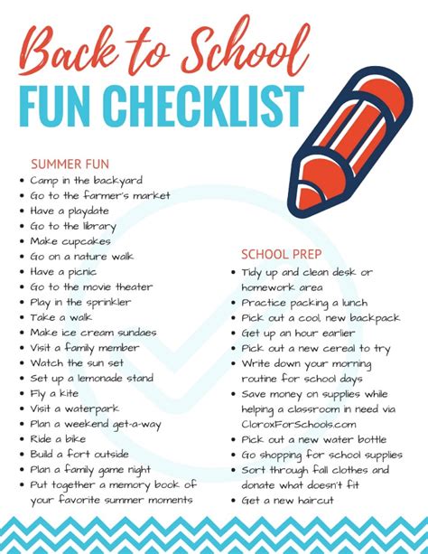 Back to School Fun Checklist - Bitz & Giggles