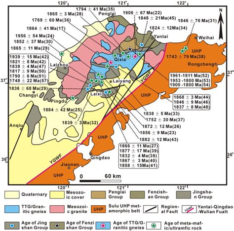 Geochronology distribution map of late Paleoproterozoic metamorphic ...