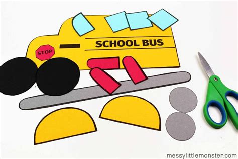 School Bus Craft (school bus template included) - Messy Little Monster