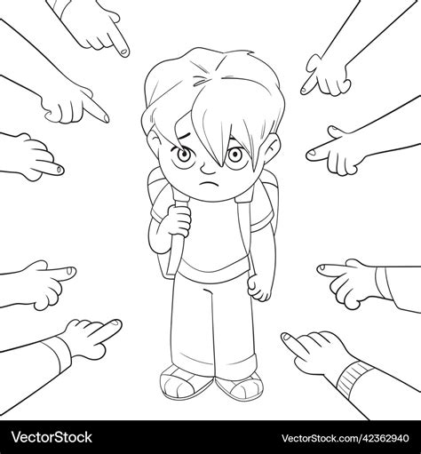 Bullying black and white Royalty Free Vector Image