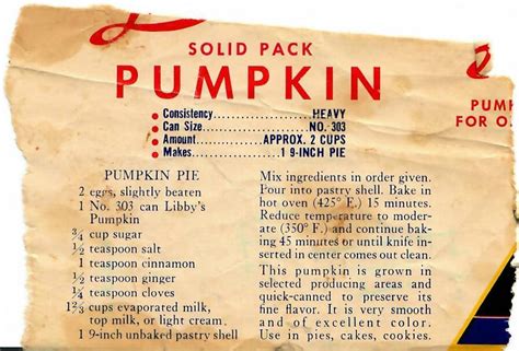 Libby’s Pumpkin Pie - vintage.recipes