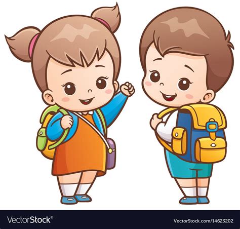 Going to school vector image on vectorstock – Artofit