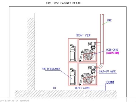 Gabinete de manguera contra incendios detallado (55.41 KB) | Bibliocad