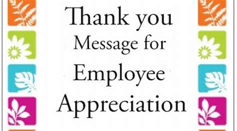 Thank you Message for Employee Appreciation