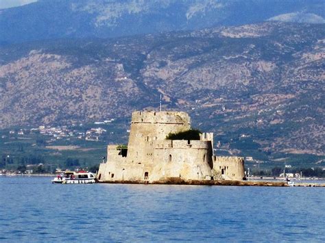 Ancient Castle in Nafplion Bay Water in Greece Photograph by John ...