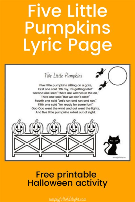 5 Little Pumpkins Coloring Page & Activity - Simply Full of Delight