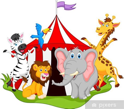 Poster animals in circus cartoon - PIXERS.UK