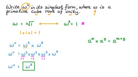 Question Video: Evaluating Powers of the Cube Root of Unity | Nagwa