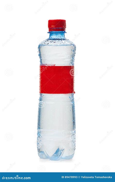 A Plastic Bottle with a Red Label Stock Image - Image of full ...