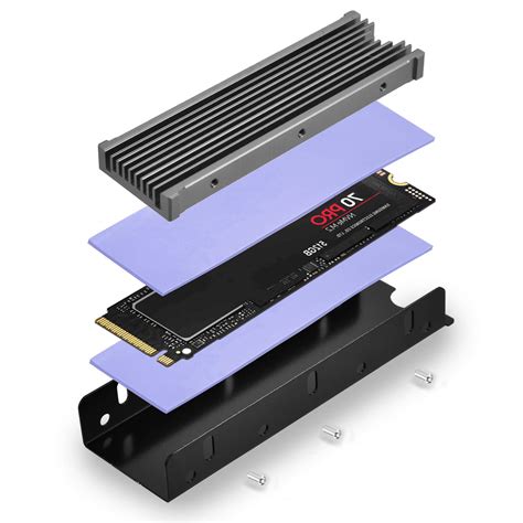 M.2 2280 SSD Heatsink, PCIE NVME or SATA M.2 2280 SSD Double-Sided Heat ...