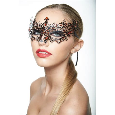 BA005RDBK Luxury Metal Laser Cut Venetian Masquerade Ball Mask with ...