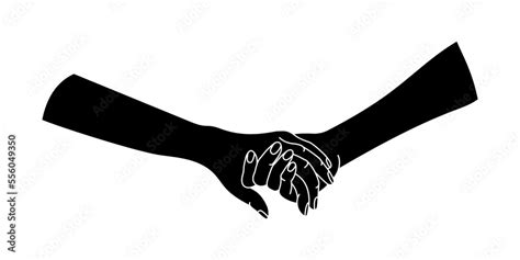 Couple holding hands silhouette. Vector illustration Stock Vector ...