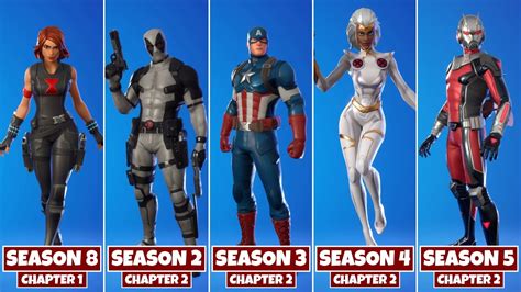 Every Marvel Series Skin in Fortnite! (Chapter 1 Season 1 - Chapter 2 ...