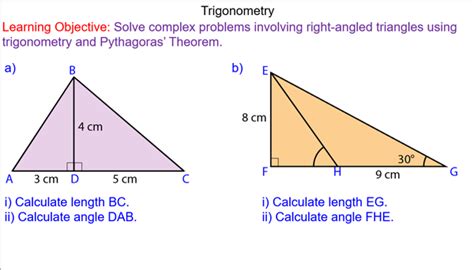 Trigonometry - Problems with Right-Angled Triangles