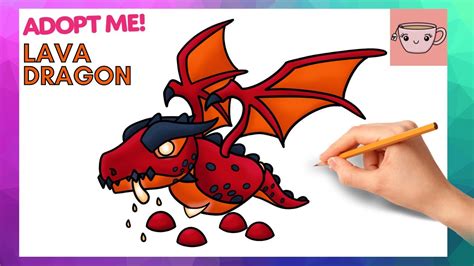 How To Draw Lava Dragon Pet | Roblox - Adopt Me | Cute Step By Step ...