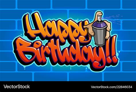 Happy birthday graffiti card Royalty Free Vector Image