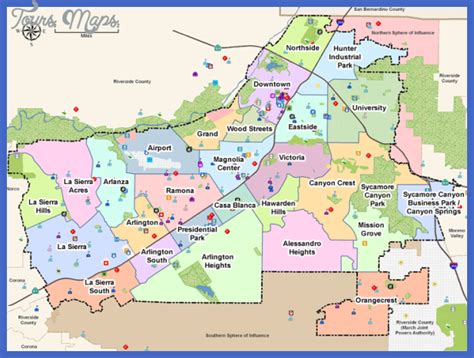 Riverside Map - ToursMaps.com