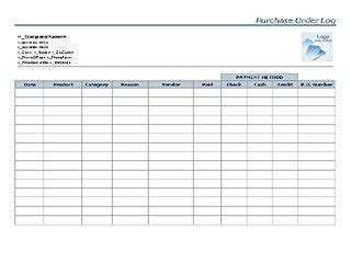Purchase Order Log Templates – Word Templates for Free Download