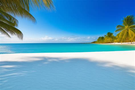 Beautiful tropical beach with blue ocean. White sand tropical paradise ...