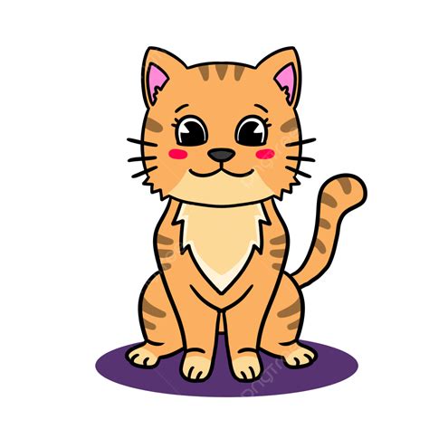 Cute Cartoon Cat Clipart Hd PNG, Cute Orange Cat Cartoon, Cat, Orange ...