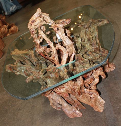 Tree trunk coffee table with glass top $1850. | Tree trunk coffee table ...