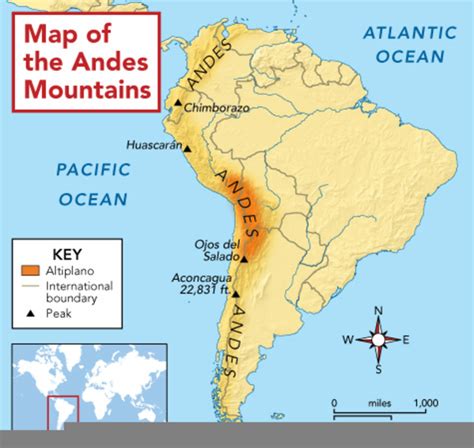 Andes Mountains World Map